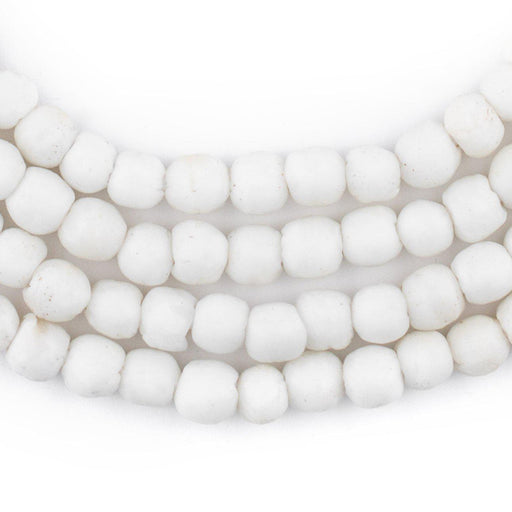 White Opaque Recycled Glass Beads (7mm) - The Bead Chest