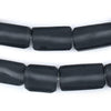 Charcoal Grey Rectangular Java Recycled Glass Beads (20x12mm)