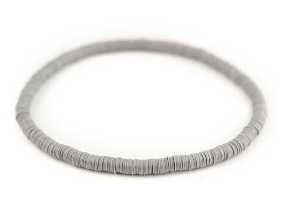 Grey African Vinyl Stretch Bracelet - The Bead Chest
