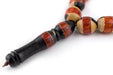 Orange-Inlaid Ebony Arabian Prayer Beads (14x12mm) - The Bead Chest