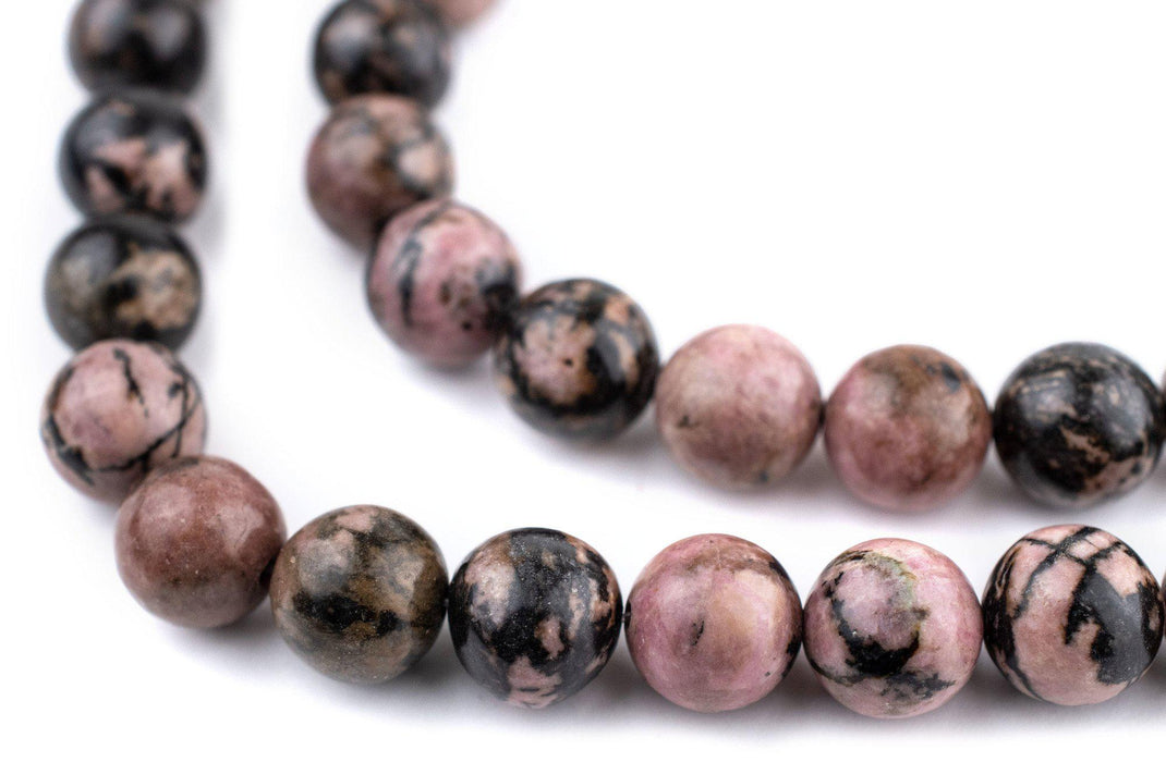 Round Rhodonite Beads (10mm) - The Bead Chest