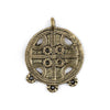 Brass Circular Cross Tribal Baule Connector Pendant (39x50mm)