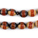 Orange-Inlaid Ebony Arabian Prayer Beads (14x12mm) - The Bead Chest