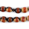Orange-Inlaid Ebony Arabian Prayer Beads (14x12mm)