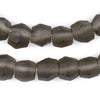 Groundhog Grey Faceted Bicone Java Recycled Glass Beads (12mm)