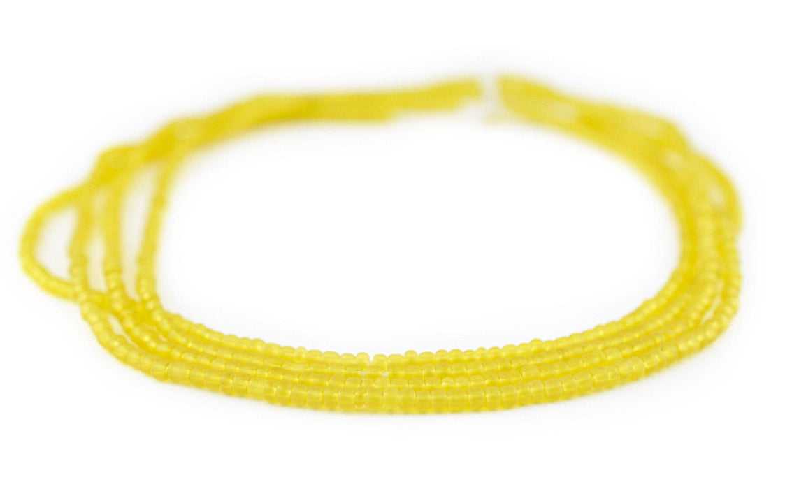 Translucent Yellow Matte Glass Seed Beads (3mm) - The Bead Chest