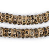 Brown Carved Eye Disk Bone Mala Beads (12mm)