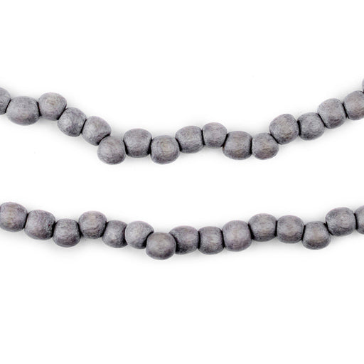 Grey Round Natural Wood Beads (5mm) - The Bead Chest