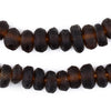 Brown Rondelle Java Recycled Glass Beads (6x10mm)