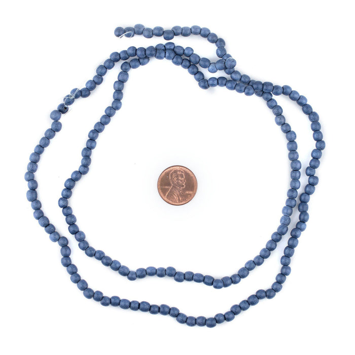 Cobalt Blue Round Natural Wood Beads (5mm) - The Bead Chest