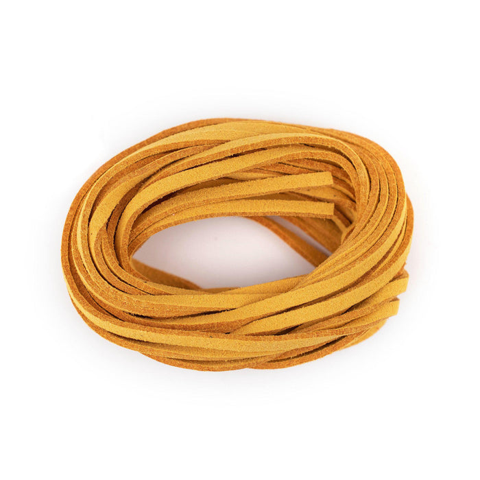 3mm Flat Yellow Faux Suede Cord (15ft) - The Bead Chest