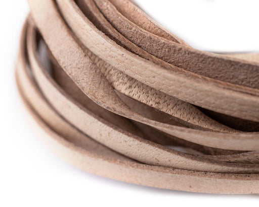 5.0mm Natural Flat Leather Cord (15ft) - The Bead Chest