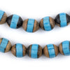 Blue-Inlaid Ebony Arabian Prayer Beads (14x12mm)