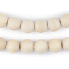 Cream Unwaxed Natural Wood Beads (12mm)