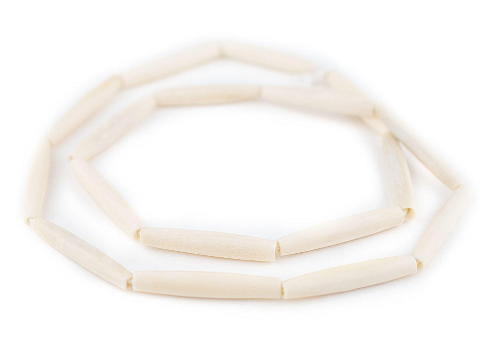 White Bone Hair Pipe Beads (1.5 inches, 35mm) - The Bead Chest