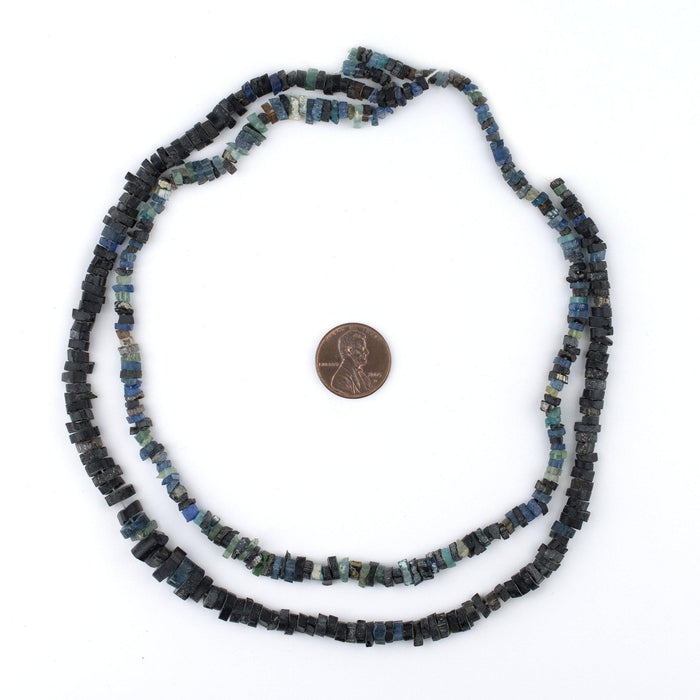 Dark Roman Glass Heishi Beads (5mm) - The Bead Chest