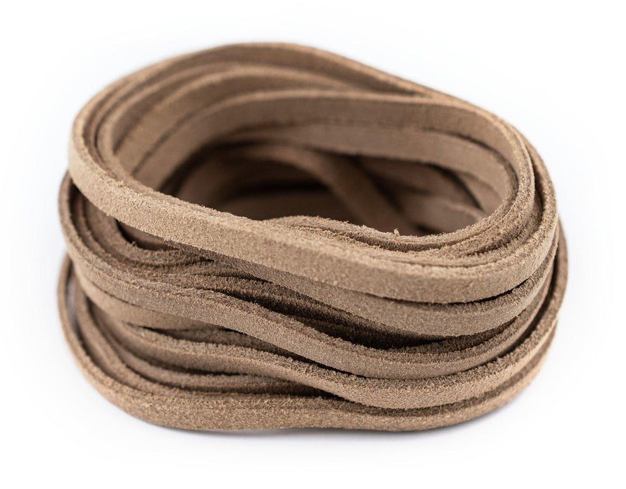 4.0mm Beige Flat Suede Leather Cord (15ft) - The Bead Chest