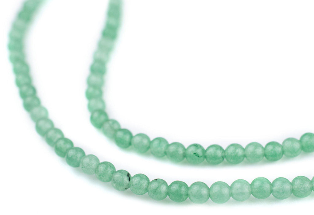 Round Light Green Aventurine Beads (4mm) - The Bead Chest