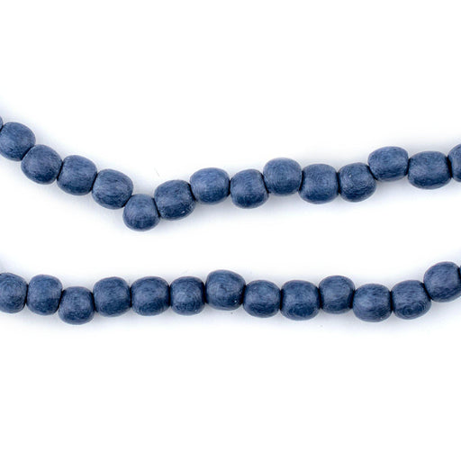 Cobalt Blue Round Natural Wood Beads (5mm)