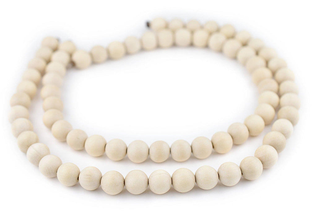 The Bead Chest 6mm Natural Wood Beads - Unwaxed Cream Wooden Beads For Jewelry Making & Essential Oils