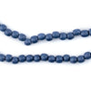 Cobalt Blue Round Natural Wood Beads (5mm)