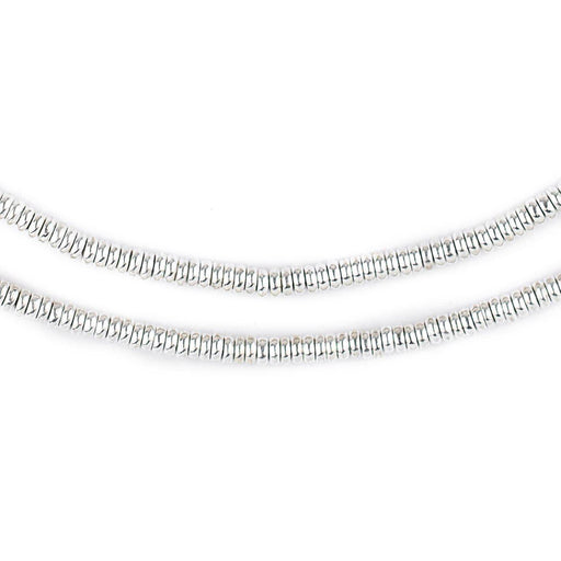 Shiny Silver Smooth Heishi Beads (3mm) - The Bead Chest
