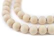Cream Unwaxed Natural Wood Beads (12mm) - The Bead Chest