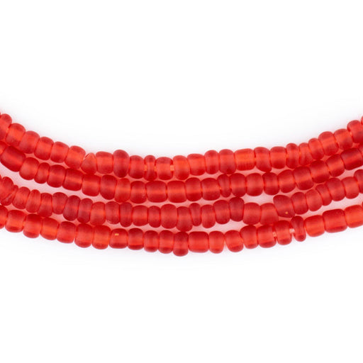 Translucent Red Matte Glass Seed Beads (4mm) - The Bead Chest