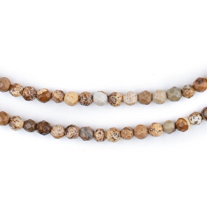 Faceted Round Picture Jasper Beads (4mm) - The Bead Chest