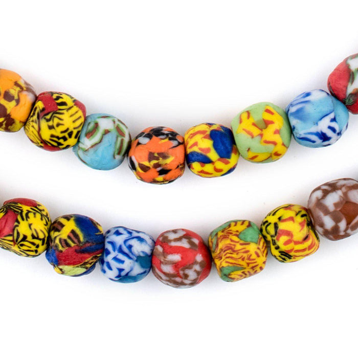 House Medley Round Fused Recycled Glass Beads (11mm) - The Bead Chest