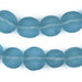 Light Blue Flat Circular Java Recycled Glass Beads (15mm) - The Bead Chest