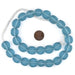 Light Blue Flat Circular Java Recycled Glass Beads (15mm) - The Bead Chest