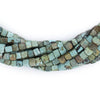 Earthy Green Turquoise Cube Beads (4mm)