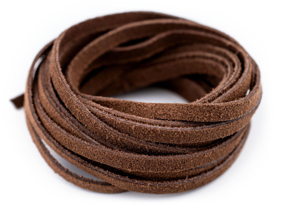5.0mm Brown Flat Suede Leather Cord (15ft) - The Bead Chest