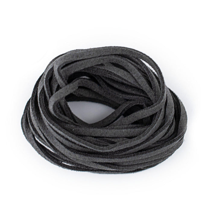 3mm Flat Dark Grey Faux Suede Cord (15ft) - The Bead Chest