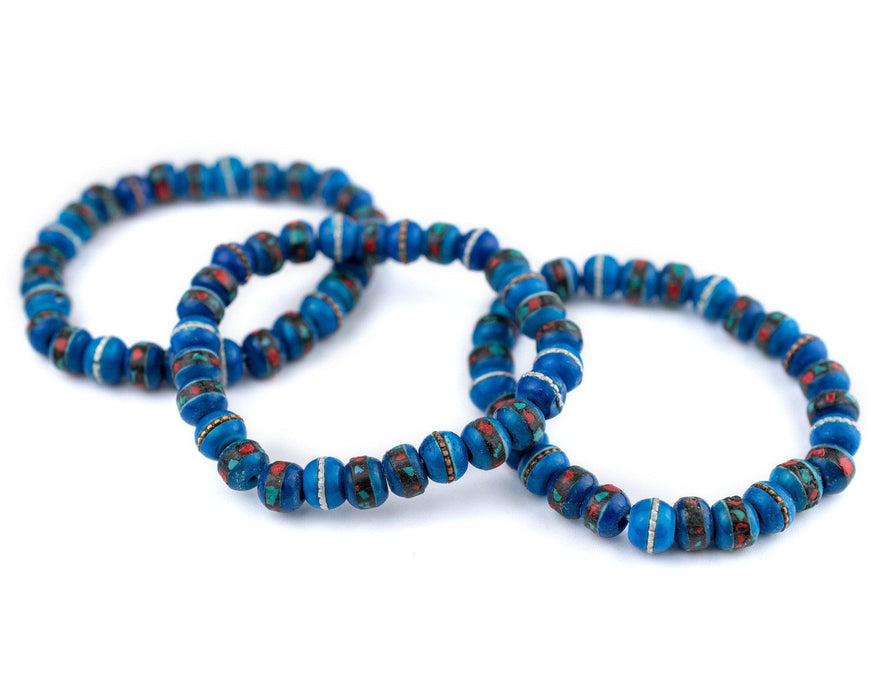 Azul Blue Nepal Mala Bracelet - The Bead Chest