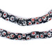 Red & White Flower Krobo Beads (11x8mm) - The Bead Chest