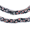 Red & White Flower Krobo Beads (11x8mm)