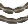 Groundhog Grey Faceted Cylinder Java Recycled Glass Beads (20x12mm)