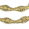 Flat Bicone Sun Design Brass Filigree Beads (33x14mm)