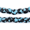Black & Blue Fused Recycled Glass Beads (11mm)