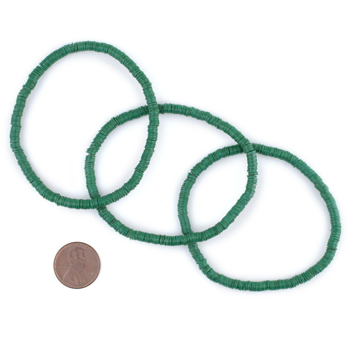 Green African Vinyl Stretch Bracelet - The Bead Chest