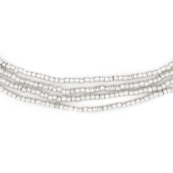 Shiny Silver Double Heishi Beads (2mm) - The Bead Chest