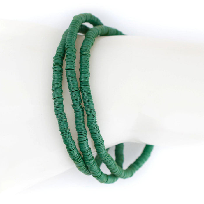 Green African Vinyl Stretch Bracelet - The Bead Chest