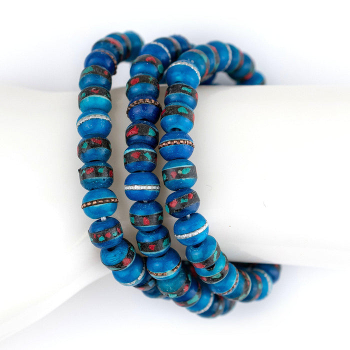 Azul Blue Nepal Mala Bracelet - The Bead Chest
