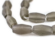 Groundhog Grey Faceted Cylinder Java Recycled Glass Beads (20x12mm) - The Bead Chest