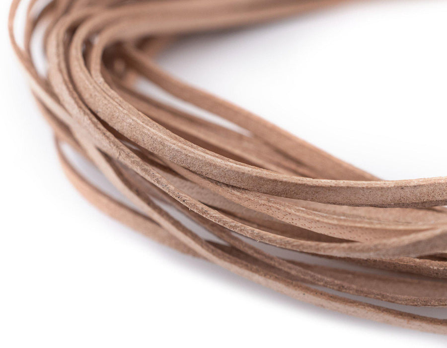 4.0mm Natural Flat Leather Cord (15ft)