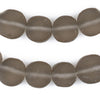 Groundhog Grey Flat Circular Java Recycled Glass Beads (15mm)