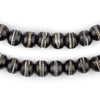 Silver-Inlaid Black Bone Mala Beads (10mm)