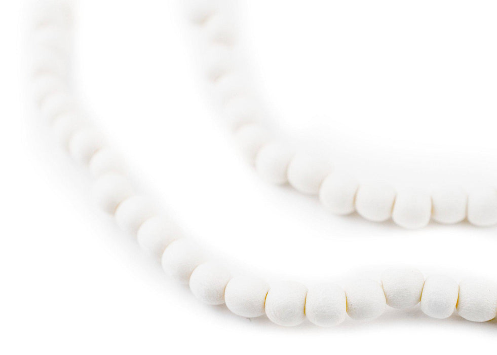 White Round Natural Wood Beads (5mm) - The Bead Chest